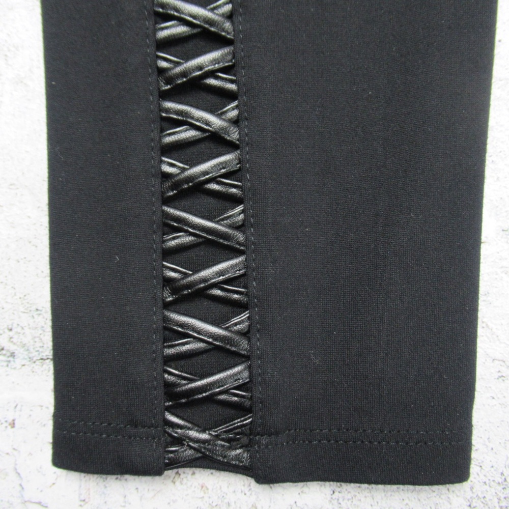 LYSSE Sedona Black Faux Leather Braided Sides Leggings Lace Up Women’s Size XS - Picture 6 of 11